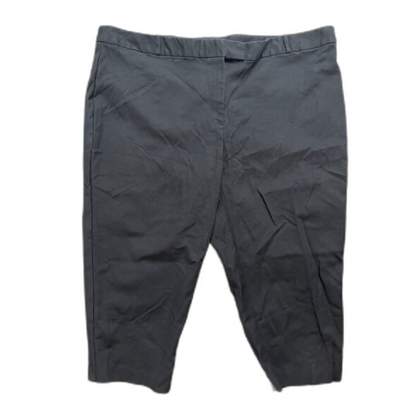 Women's Black Liz Claiborne Cotton Blend Chino Capri Pants Classic Style Size 22 - Picture 1 of 6